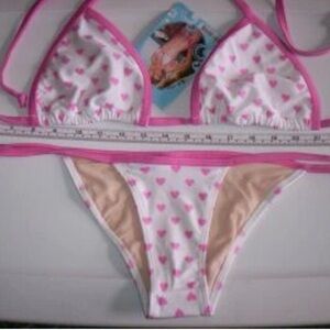 NWT Skinny Dip Heart Bikini Set size small